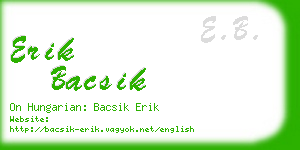 erik bacsik business card